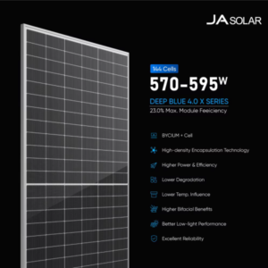 JA Rotterdam N Type Bifacial Solar Panel 580W 585W 590W 595W Dual Glass Solar Module Topcon Cell Panel